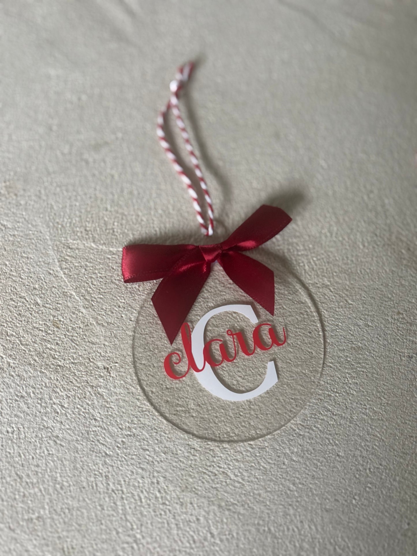 🎄 Boule de Noël personnalisée – Décoration en acrylique plate à accrocher 🎄 bien lire la description pour la personnalisation